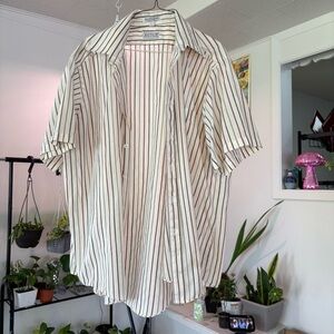 Ketch Striped Button Up‎ Shirt Half Sleeve Casual 17 1/2